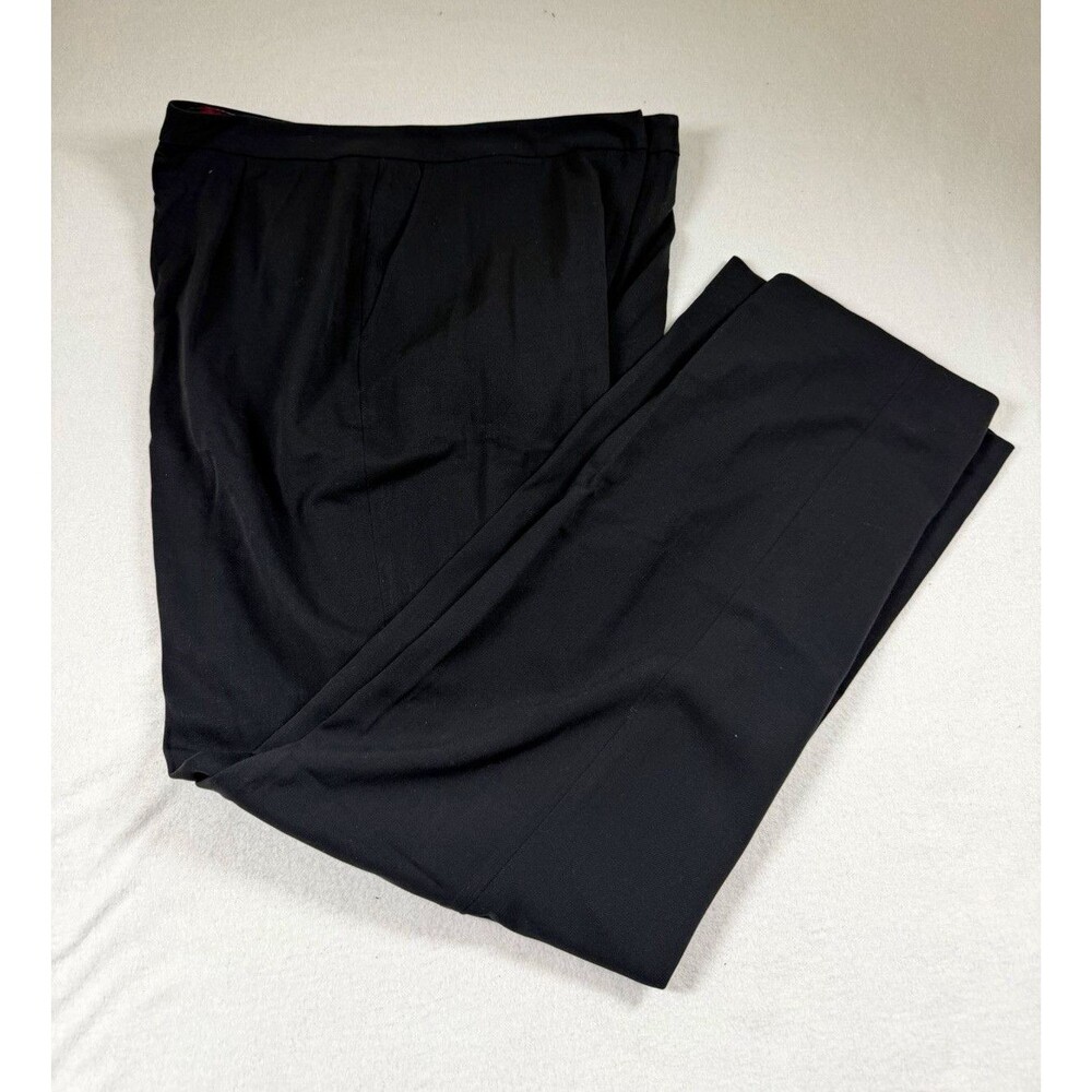 Merona Womens Dress Pants Size 12 Black Twill Mid Rise Straight Leg Pockets 431